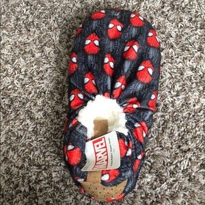 Marvel Spider-Man Fuzzy Slipper Socks Size 10-12.5